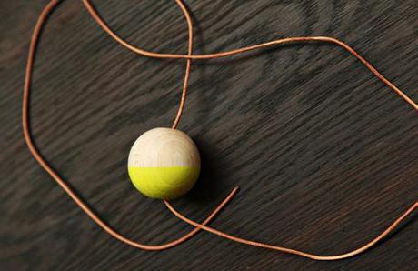 DIY neon wooden bead necklace