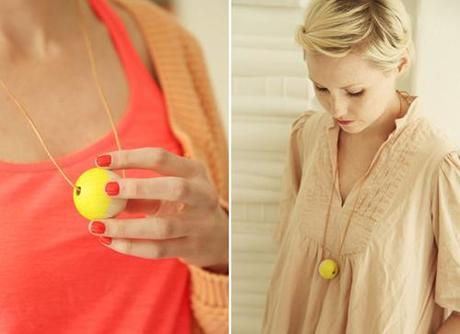 DIY neon wooden bead necklace