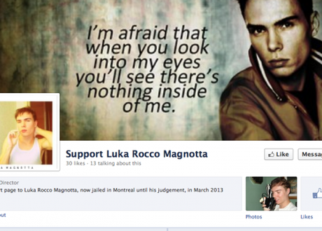 Screen grab of a Magnotta support page on Facebook.