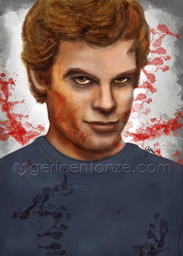 digital painting of Dexter Morgan by Geri Centonze