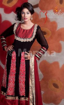 Mansha Latest Eid-ul-Fitre Embroidered Salwar Suit Collection 2012
