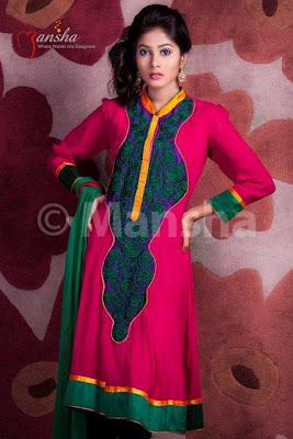 Mansha Latest Eid-ul-Fitre Embroidered Salwar Suit Collection 2012