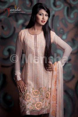 Mansha Latest Eid-ul-Fitre Embroidered Salwar Suit Collection 2012