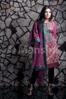 Mansha Latest Eid-ul-Fitre Embroidered Salwar Suit Collection 2012