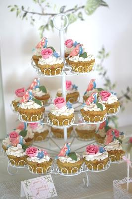 Beautiful Gold, Bird and Flowers Inspired Table by Cupcake