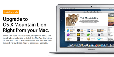 OS X Mountain Lion splash upgrade