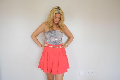 The orange Topshop Button Skirt