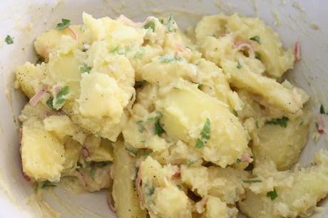 on fresh potato salad...