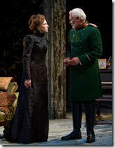 (left to right) Masha (Carrie Coon) and Vershinin (John Judd) share a private moment in Steppenwolf Theatre Company’s production of Anton Chekhov’s Three Sisters, adapted by ensemble member Tracy Letts, directed by ensemble member Anna D. Shapiro. 