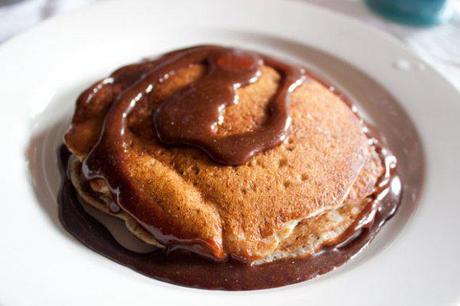 Chocolate-Hazelnut & Jam Pancakes