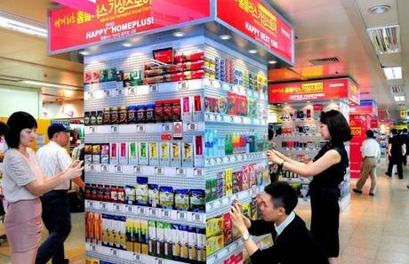 Worlds First Virtual Shopping Store by Tesco in Seoul Korea