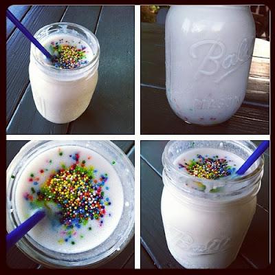 Cake Batter Milkshakes in a Mason Jar!