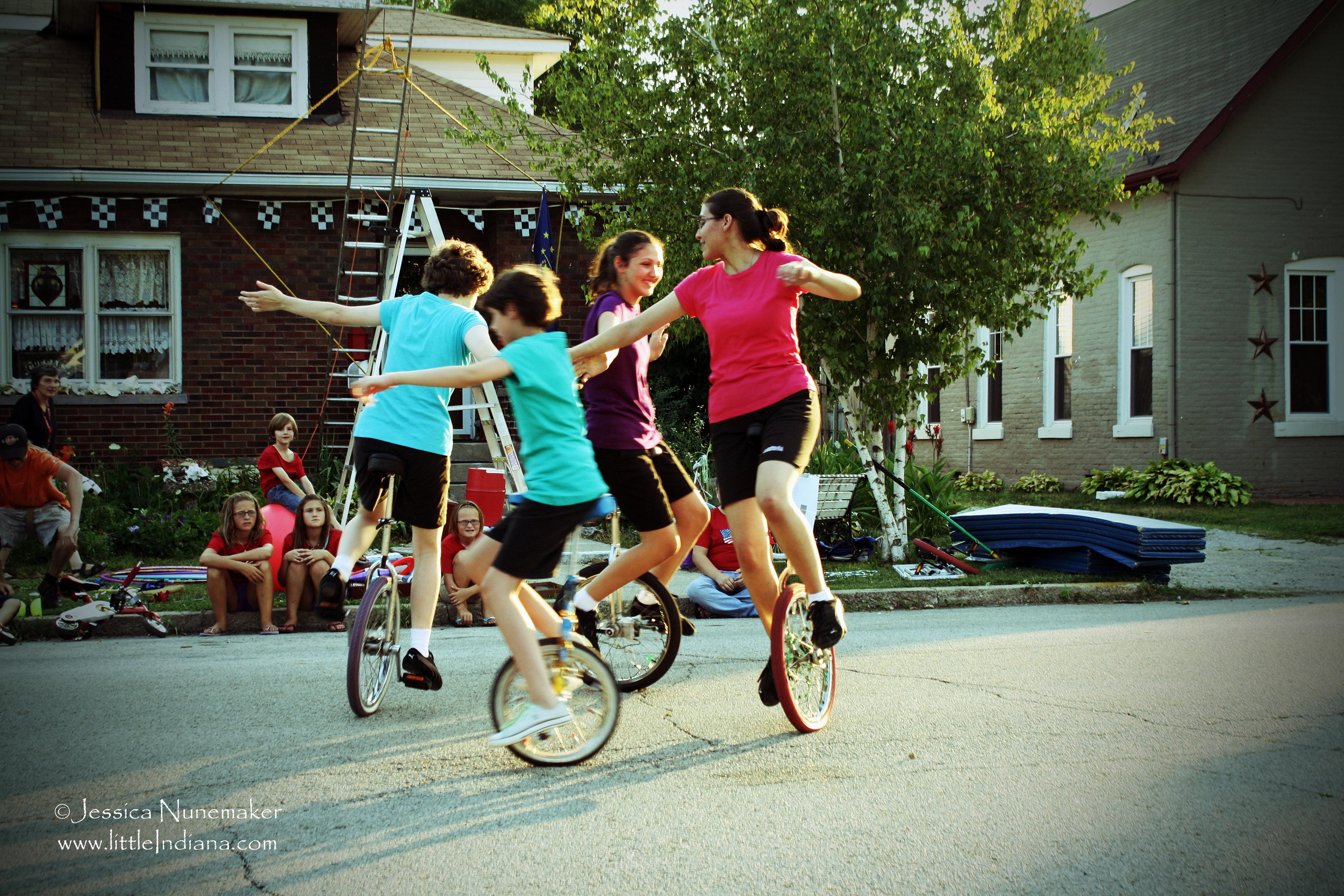 Annual Neighborhood Circus and Block Party: Unicycle Circle