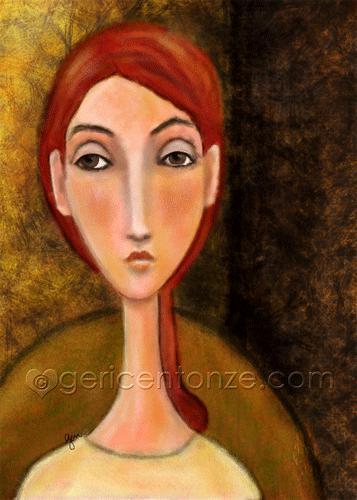Modigliani inspired portrait by geri Centonze