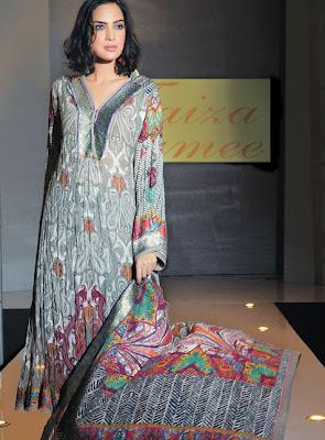 Faiza Samee Designer Eid Lawn Collection By Alkaram 2012