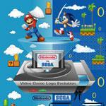 Infographic on Sega vs Nintendo Logo Evolution