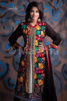 Stylish Salwar Kameez By Mansha Eid Collection 2012 For Women