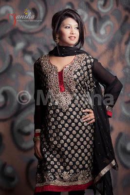 Stylish Salwar Kameez By Mansha Eid Collection 2012 For Women