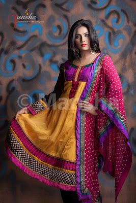 Stylish Salwar Kameez By Mansha Eid Collection 2012 For Women