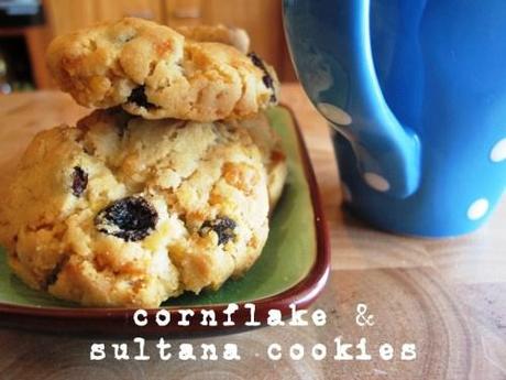 Cornflake and sultana cookies