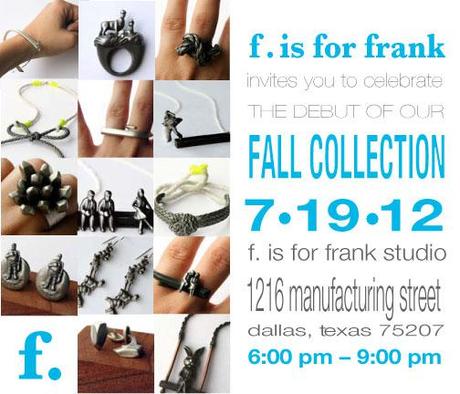 f. is for frank to debut Fall Collection this Thursday