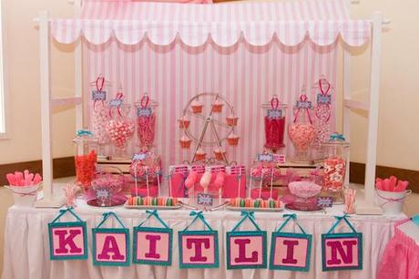 Pretty in Pink Carnival 1st Birthday party by Cakes N Things By Rachael