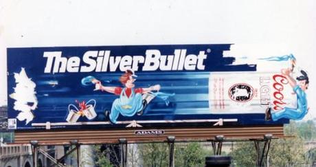 Craig Stevens Painted Billboard Coors Silver Bullet