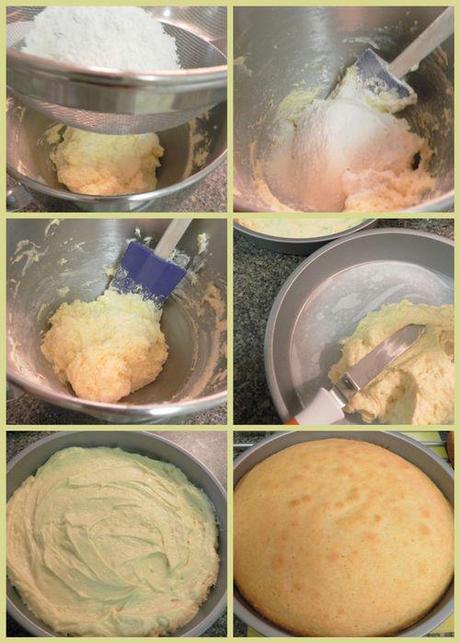 Sponge cakes - add flour collage