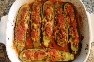 Recipe: Sausage-Stuffed Zucchini Boats