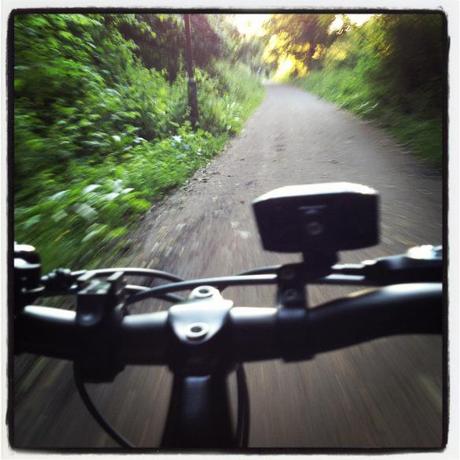 Bike moving along a track instagram