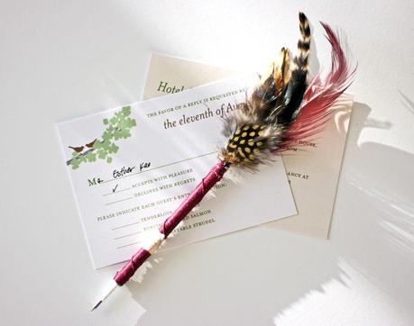 DIY feather pens