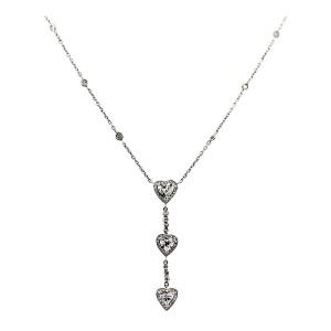 3.5ct diamond and platinum heart necklace