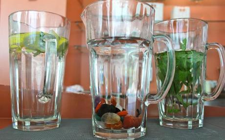 hotel and spa bleibergerhof water jugs