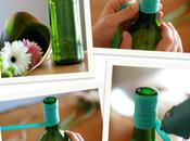 DIY: Ribbon-wrapped Wine Bottle Vase