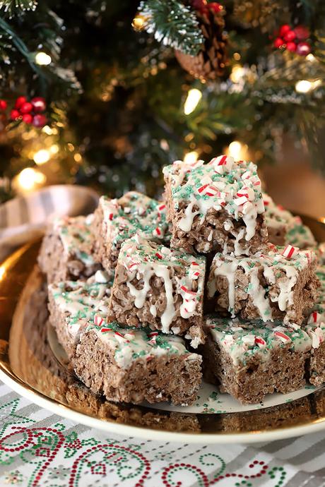 Chocolate Mint Rice Krispie Treats