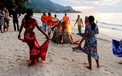 Beachside revelers in Mahe island, Seychelles - Seychelles Travel Guide - culture of Seychelles