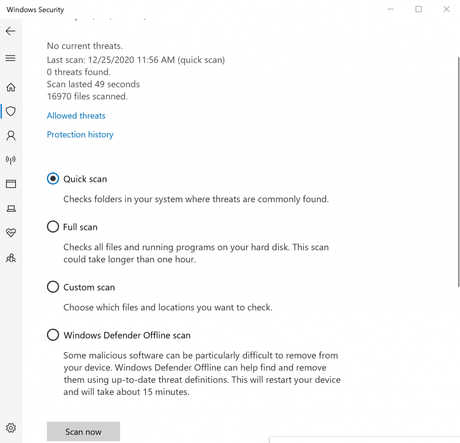 Windows defender security- critical process died error