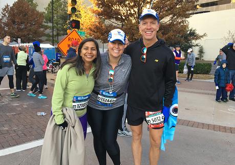 Mike Sohaskey with Shilpa and Louann at the Route 66 Marathon start line
