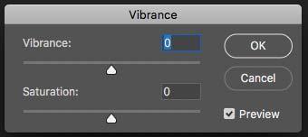 Vibrance and Saturation Sliders in Photoshop