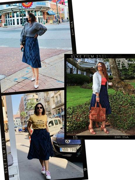 Three Ways To Style Denim Skirt Tanvii.com