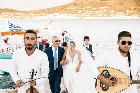 Romantic summer wedding in Paros with bougainvillea │ Anastasia & Maurice