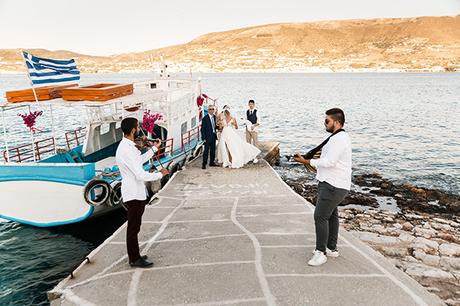 Romantic summer wedding in Paros with bougainvillea │ Anastasia & Maurice