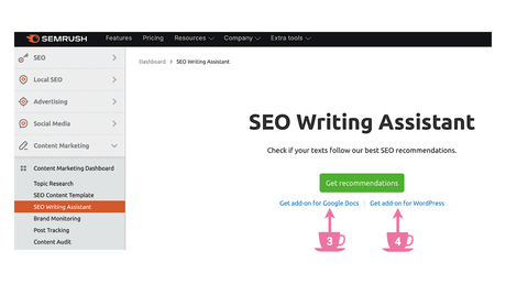 SEO Writing Assistant As a Google Docs add-on