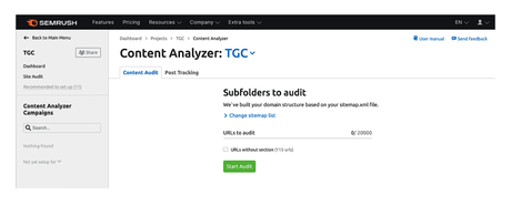 Select subfolders to edit in Content Analyzer