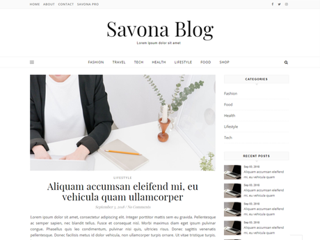Savona Blog WordPress Theme.
