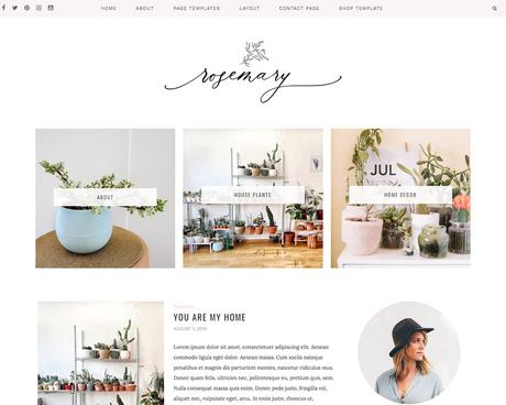 WordPress Themes for Lifestyle Bloggers in 2021: Rosemary by Sky and Stars.