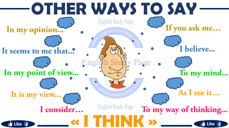 Ways to Say I THINK - English Study Page