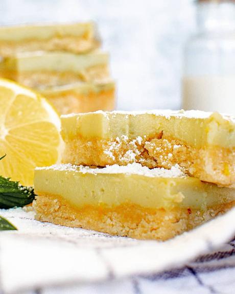 Gluten Free Lemon Bars with Coconut Custard (Vegan)