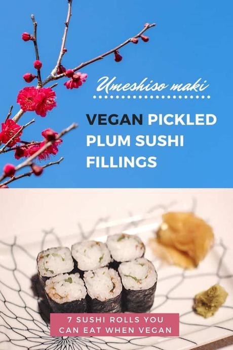 Umeshiso maki vegan pickled plum sushi fillings