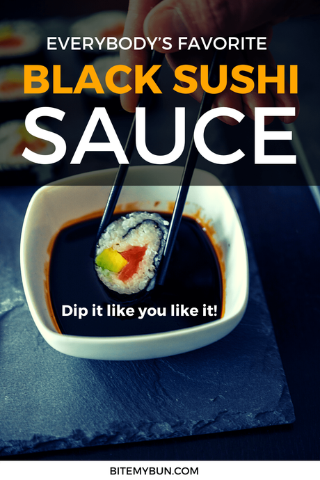 Black Sauce drizzled on top of the Sushi